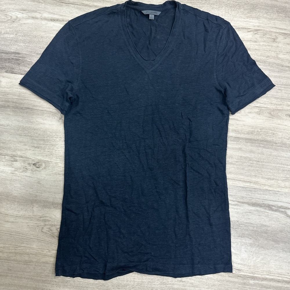 John Varvatos Dark Blue V-Neck Tee